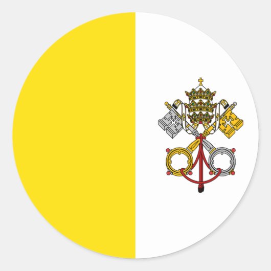 Sticker Rond Drapeau de la ville du Vatican (Devant)
