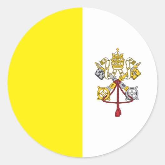 Sticker Rond Drapeau de la ville du Vatican (Devant)