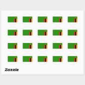 Sticker Rond Drapeau de la Zambie (Feuille)