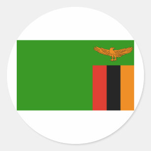 Sticker Rond Drapeau de la Zambie