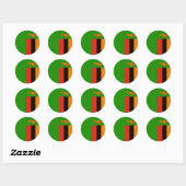 Sticker Rond Drapeau de la Zambie (Feuille)