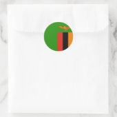 Sticker Rond Drapeau de la Zambie (Sac)