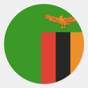 Sticker Rond Drapeau de la Zambie