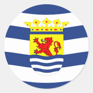 Sticker Rond Drapeau de la Zélande Pays-Bas province hollandais