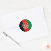 Sticker Rond Drapeau de l'Afghanistan (Enveloppe)