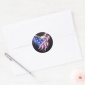 Sticker Rond Drapeau de l'aigle américain (Enveloppe)