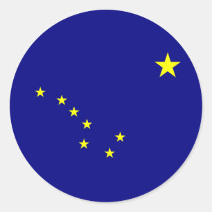 Sticker Rond Drapeau de l'Alaska