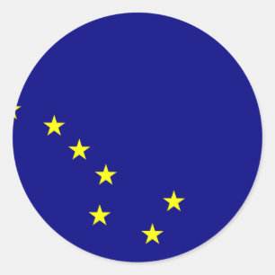 Sticker Rond Drapeau de l'Alaska