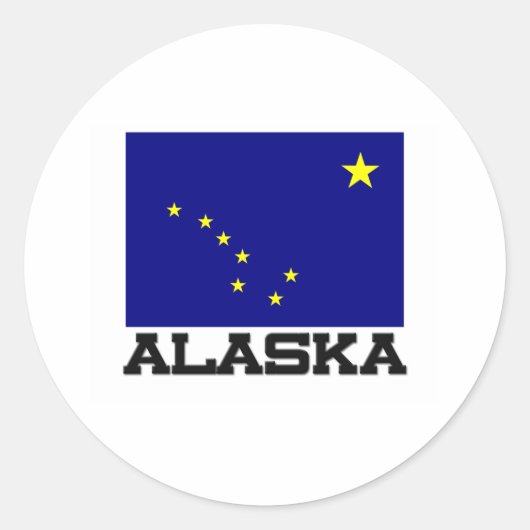 Sticker Rond Drapeau de l'Alaska (Devant)