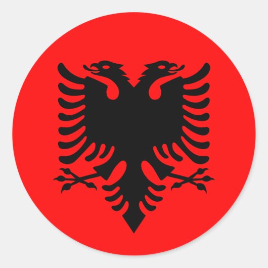 Sticker Rond Drapeau de l'Albanie (Devant)