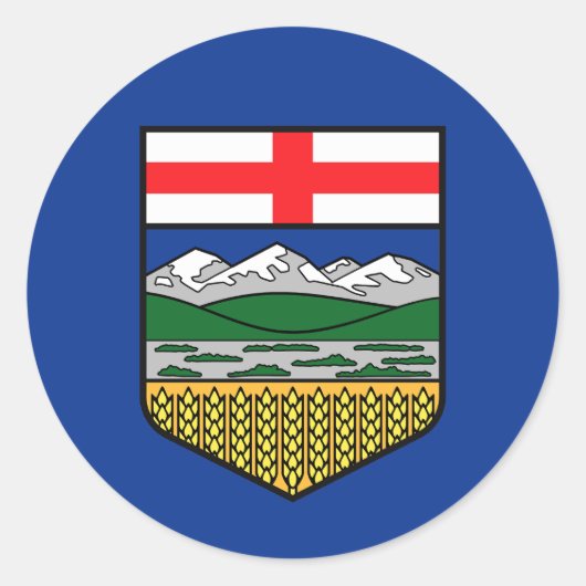 Sticker Rond Drapeau de l'Alberta (Devant)