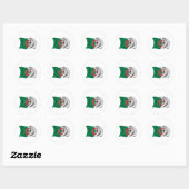 Sticker Rond Drapeau de l'Algérie (Feuille)