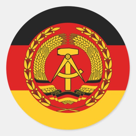 Sticker Rond Drapeau de l'Allemagne de l'Est - Flagge der DDR ( (Devant)