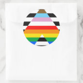 Sticker Rond Drapeau de l'Ally Pride de progression LGBTQ (Sac)