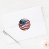 Sticker Rond Drapeau de l'Amérique (Enveloppe)