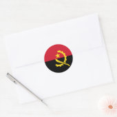 Sticker Rond Drapeau de l'Angola (Enveloppe)