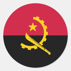 Sticker Rond Drapeau de l'Angola