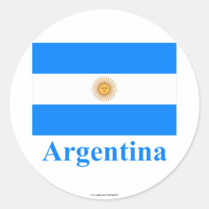 Sticker Rond Drapeau de l'Argentine avec le nom