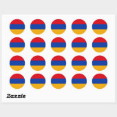 Sticker Rond Drapeau de l'Arménie (Feuille)