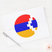 Sticker Rond Drapeau de l'Artsakh (Nagorno-Karabakh) (Enveloppe)