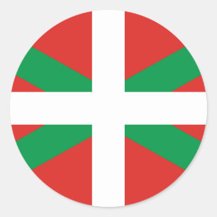 Sticker Rond Drapeau de l'autocollant Basque de pays