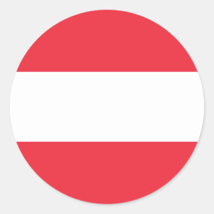 Sticker Rond Drapeau de l'Autriche