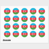 Sticker Rond Drapeau de l'Azerbaïdjan (Feuille)