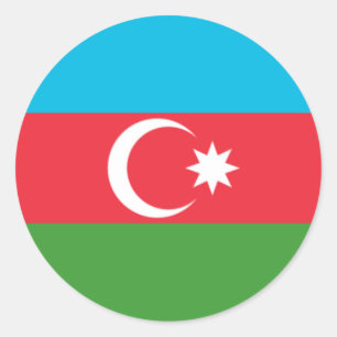 Sticker Rond Drapeau de l'Azerbaïdjan