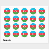 Sticker Rond Drapeau de l'Azerbaïdjan (Feuille)