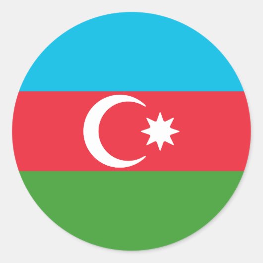 Sticker Rond Drapeau de l'Azerbaïdjan (Devant)