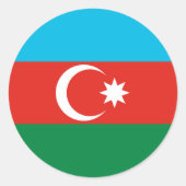 Sticker Rond Drapeau de l'Azerbaïdjan (Devant)