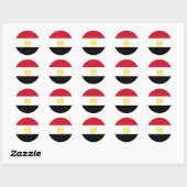Sticker Rond Drapeau de l'Égypte (Feuille)