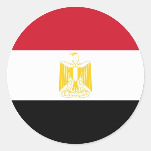 Sticker Rond Drapeau de l'Égypte (Devant)