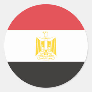 Sticker Rond Drapeau de l'Egypte