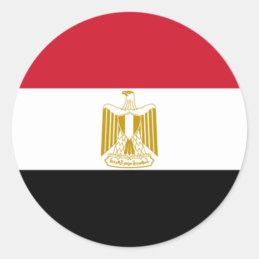 Sticker Rond Drapeau de l'Égypte (Devant)