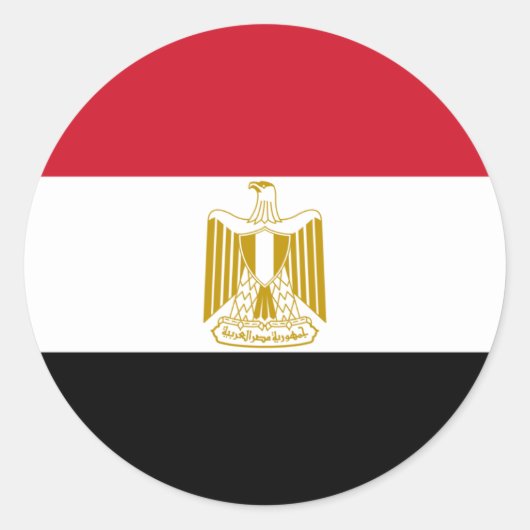 Sticker Rond Drapeau de l'Egypte - Drapeau égyptien - Connexion (Devant)