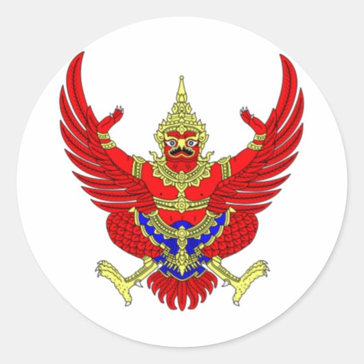 STICKER ROND DRAPEAU DE L'EMBLÉMATIQUE THAÏLANDE (Devant)