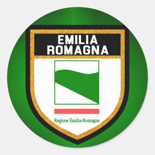 Sticker Rond Drapeau de l'Émilie-Romagne (Devant)