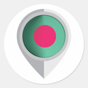 Sticker Rond Drapeau de l'emplacement de la broche du Banglades
