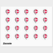 Sticker Rond Drapeau de l'emplacement de la broche du Danemark (Feuille)