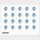 Sticker Rond Drapeau de l'emplacement de la broche écossaise (Feuille)