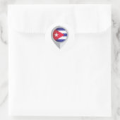 Sticker Rond Drapeau de l'emplacement de la carte Cuba (Sac)