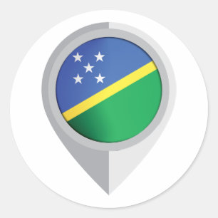 Sticker Rond Drapeau de l'emplacement de l'épi des Îles Salomon