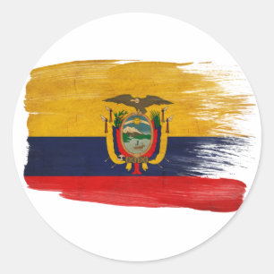 Sticker Rond Drapeau de l'Équateur