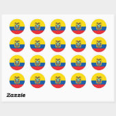 Sticker Rond Drapeau de l'Équateur (Feuille)