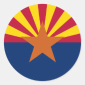 Sticker Rond Drapeau de l'État d'Arizona (Devant)