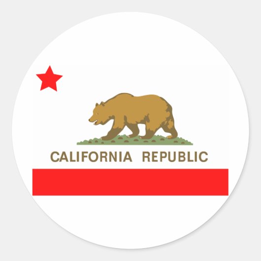 Sticker Rond Drapeau de l'État de Californie (Devant)