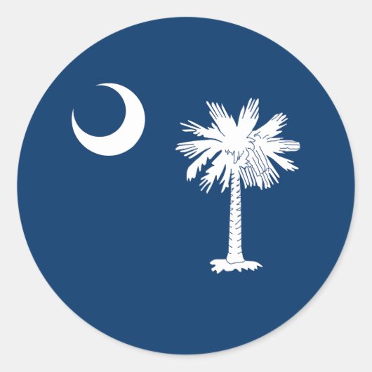 Sticker Rond Drapeau de l'État de Caroline du Sud (Devant)
