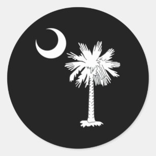 Sticker Rond Drapeau de l'État de Caroline du Sud Palmetto Arbr