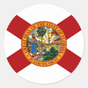 Sticker Rond Drapeau de l'État de Floride